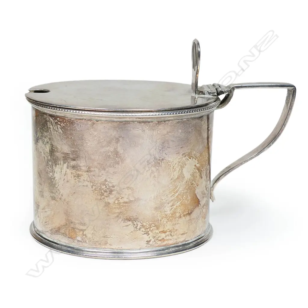 A Victorian silver mustard pot with Frank Grady made silver liner, Image 1++